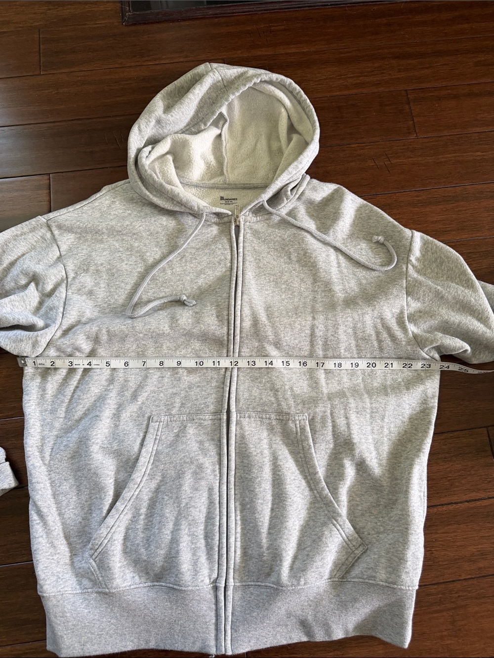 No Boundaries Light Gray Full-Zip Hoodie - Picture 3 of 6